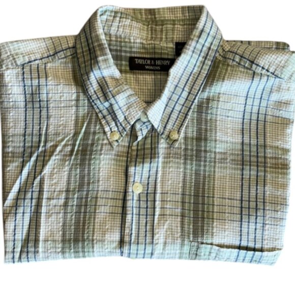 TAYLOR & HENRY WOVENS 100% COTTON XL Short Sleeve Button Front Shirt - Picture 8 of 8